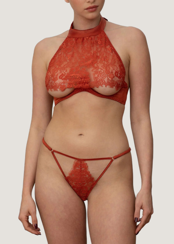 Muse by Coco de Mer Valerie Thong (Amber) | Avec Amour Lingerie