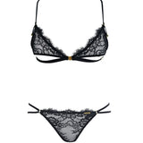 Magnetism Triangle Bra and Panty Set (Black)