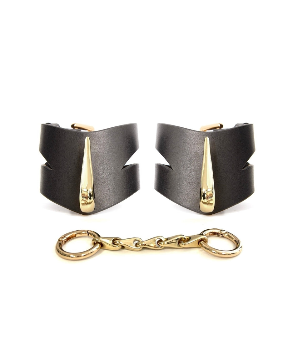 AVAM MOLTEN Leather Wrist Cuff (Black) | Avec Amour Lingerie