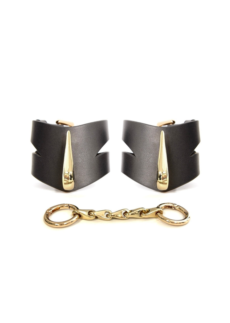 AVAM MOLTEN Leather Wrist Cuff (Black) | Avec Amour Lingerie
