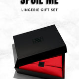 SPOIL ME Lingerie Gift Set (Medium) | AVAM Backless Dress, AVAM DIAMOND Thong, Silk Makeup Pouch