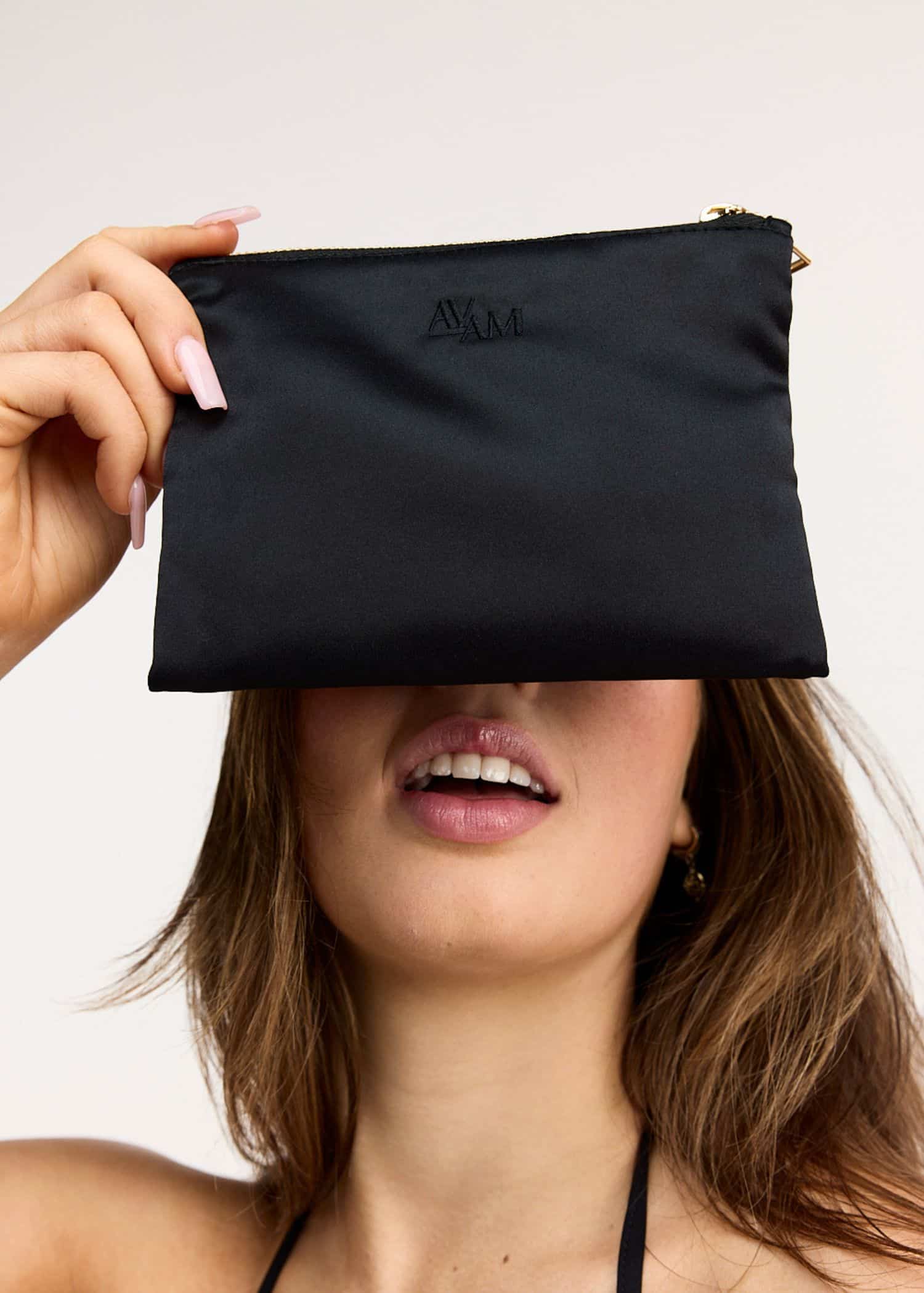 SPOIL ME Lingerie Gift Set (Medium) | AVAM Backless Dress, AVAM DIAMOND Thong, Silk Makeup Pouch