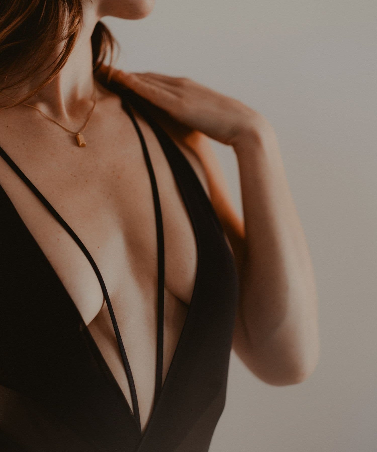 TREAT ME Lingerie Gift Set (Small) | AVAM Deep V Backless Bodysuit, Silk Makeup Pouch