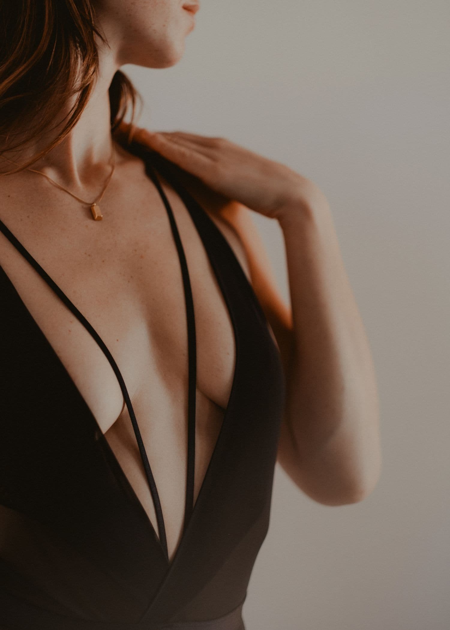 TREAT ME Lingerie Gift Set (Small) | AVAM Deep V Backless Bodysuit, Silk Makeup Pouch