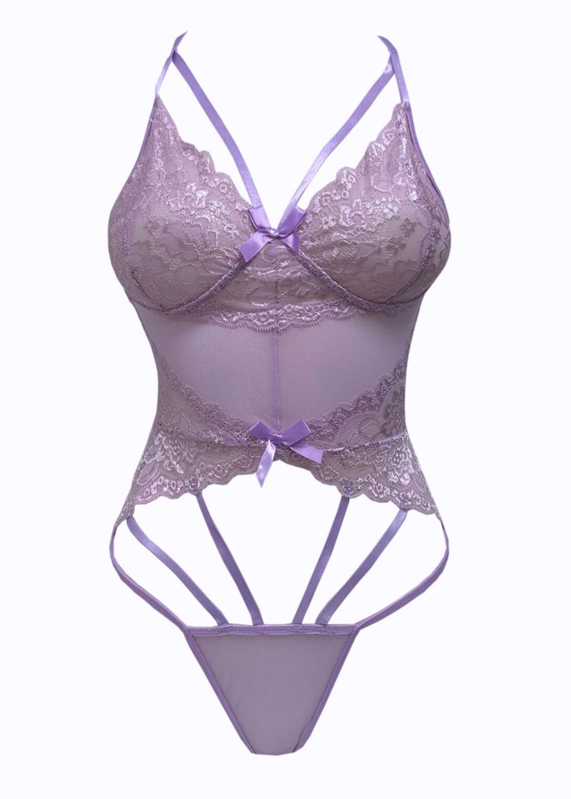 Unleash/ed Kelly Lace Bodysuit - Purple Lingerie - Sexy Lingerie