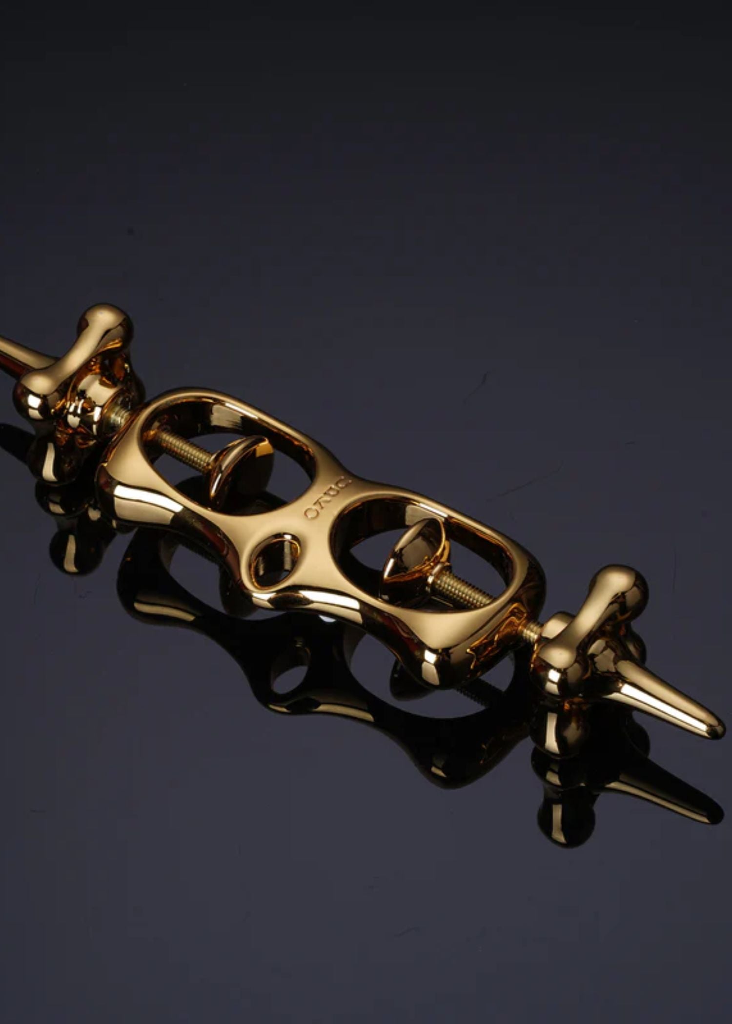 UPKO Finger Bound Play Metal Thumb Cuffs (Gold) | Avec Amour Luxury Lingerie