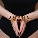 UPKO Finger Bound Play Metal Thumb Cuffs (Gold) | Avec Amour Luxury Lingerie