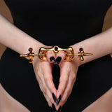 UPKO Finger Bound Play Metal Thumb Cuffs (Gold) | Avec Amour Luxury Lingerie