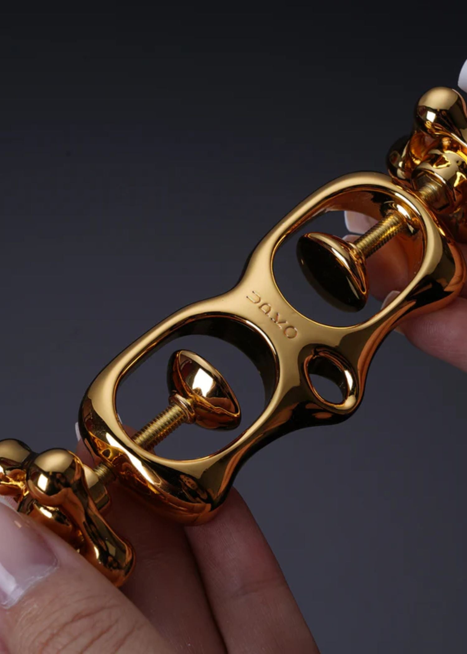 UPKO Finger Bound Play Metal Thumb Cuffs (Gold) | Avec Amour Luxury Lingerie