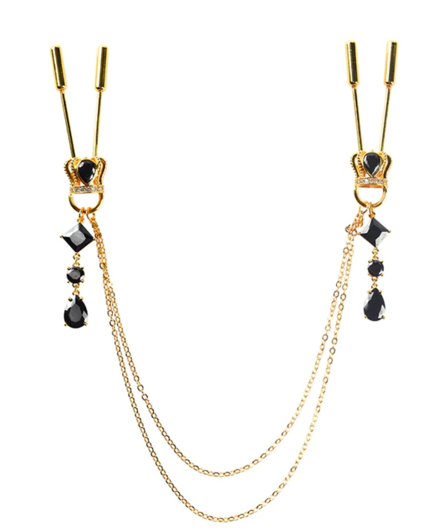 UPKO Gold Crown Chain Nipple Clamps | BDSM Bedroom Fun Accessories