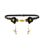 UPKO Mystic Bond Collection Leather Belt with Labia Clamps | Avec Amour Lingerie
