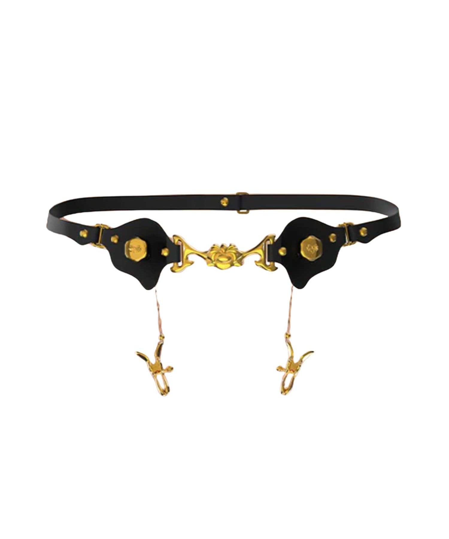 UPKO Mystic Bond Collection Leather Belt with Labia Clamps | Avec Amour Lingerie
