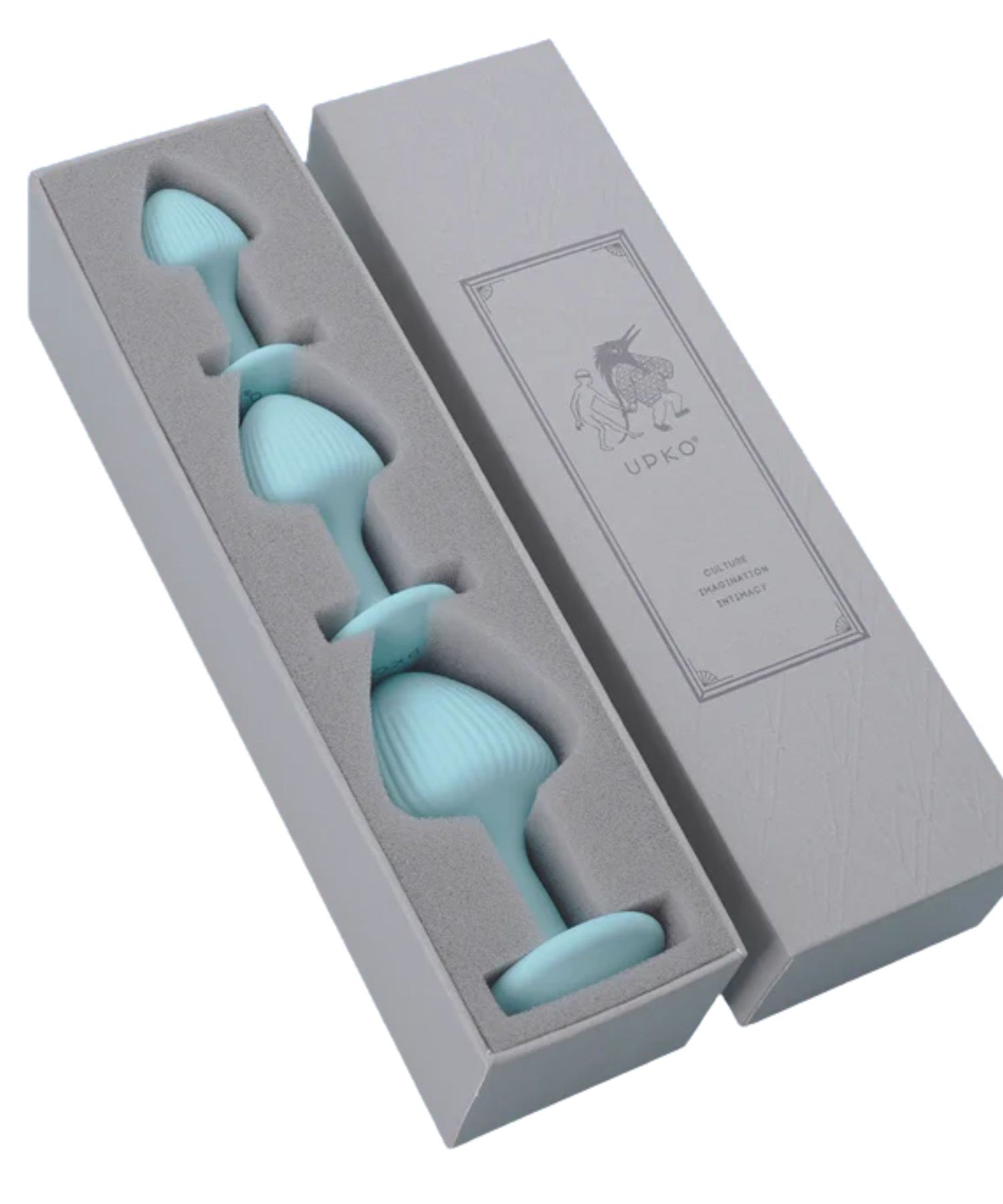 UPKO The Mushroom Butt Plugs Three Piece Set (Light Blue)