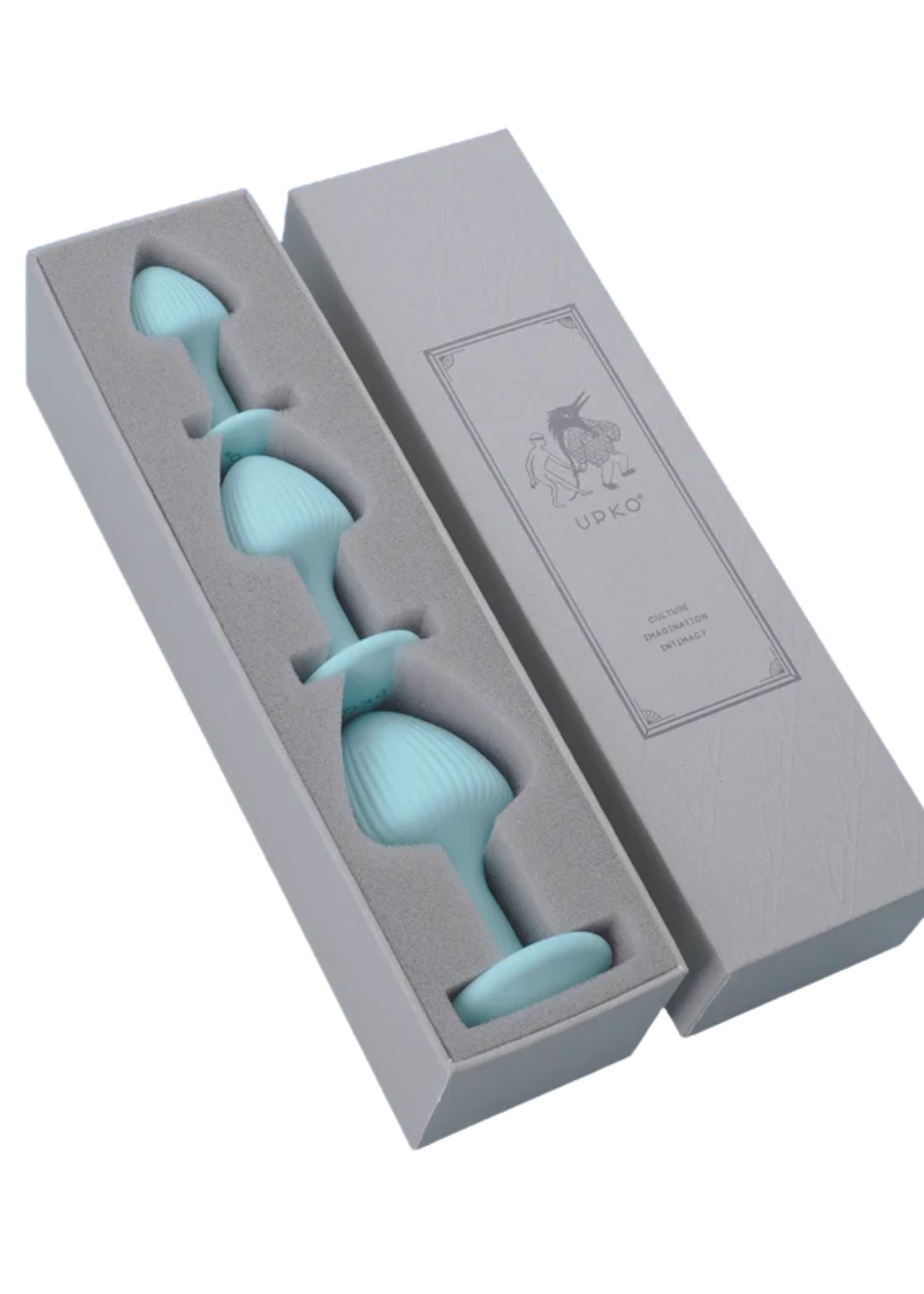 UPKO The Mushroom Butt Plugs Three Piece Set (Light Blue)