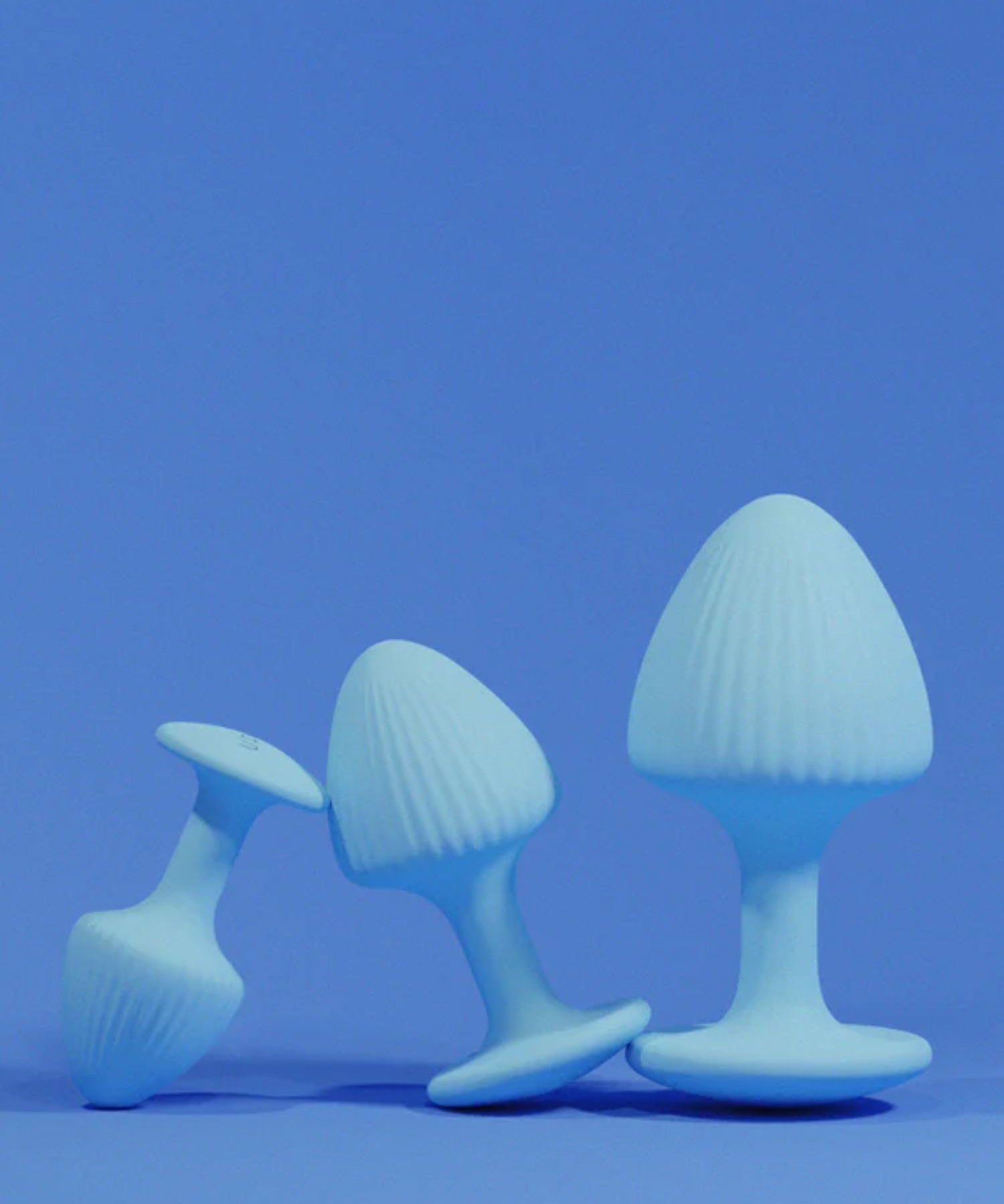 UPKO The Mushroom Butt Plugs Three Piece Set (Light Blue)