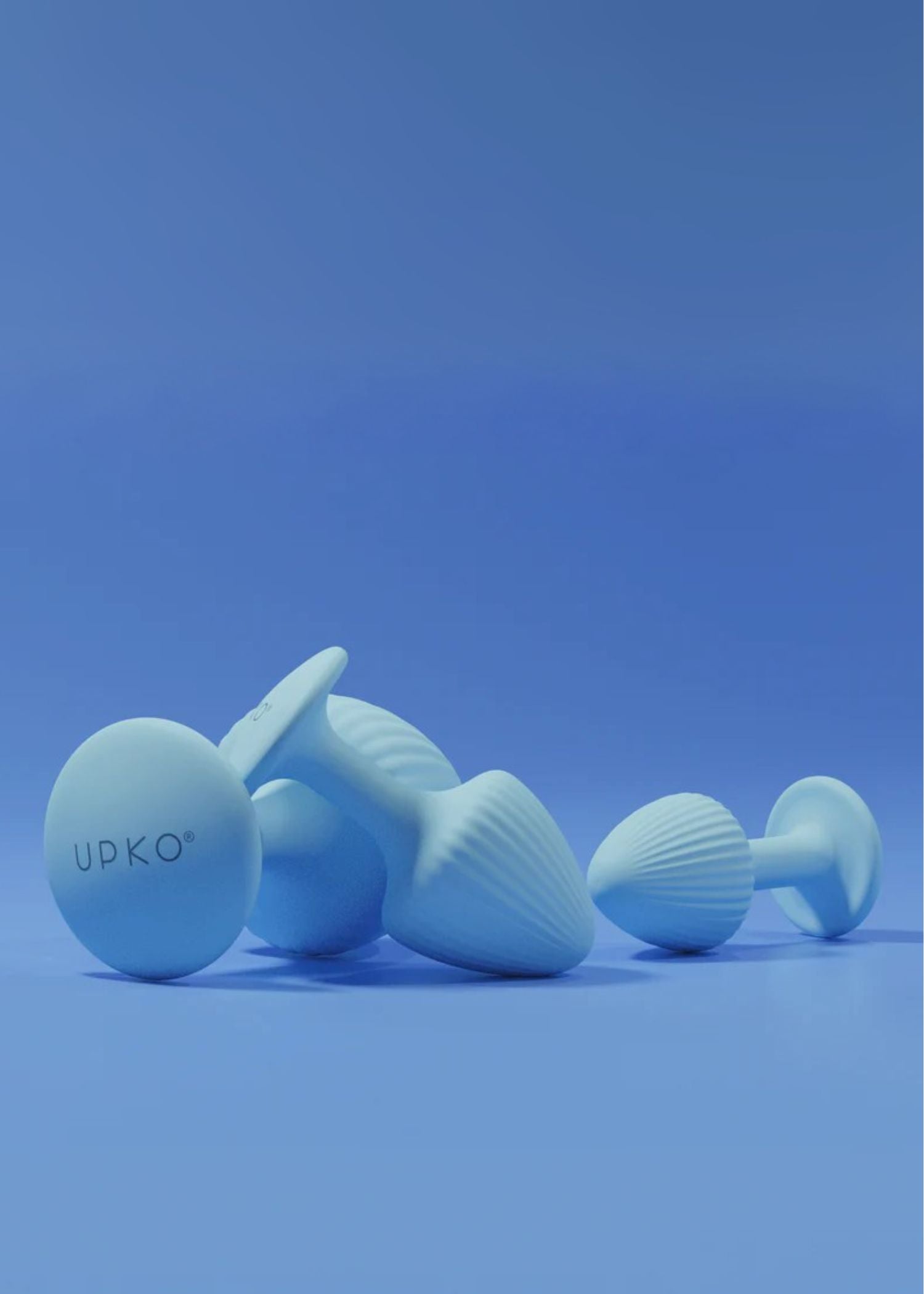 UPKO The Mushroom Butt Plugs Three Piece Set (Light Blue)