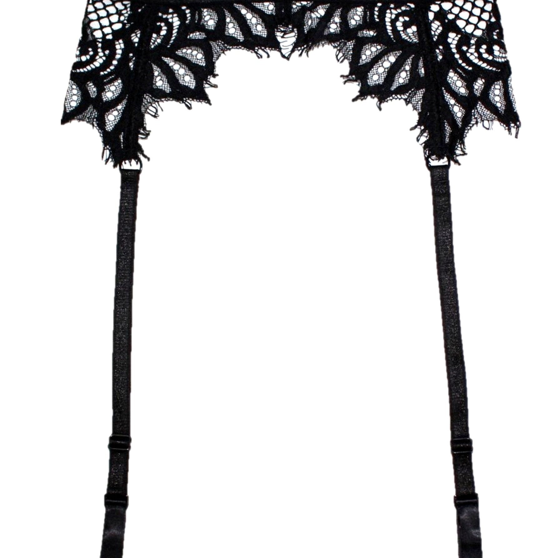 God Save Queens Valentina Lace Suspender Belt Black | Luxury Lingerie