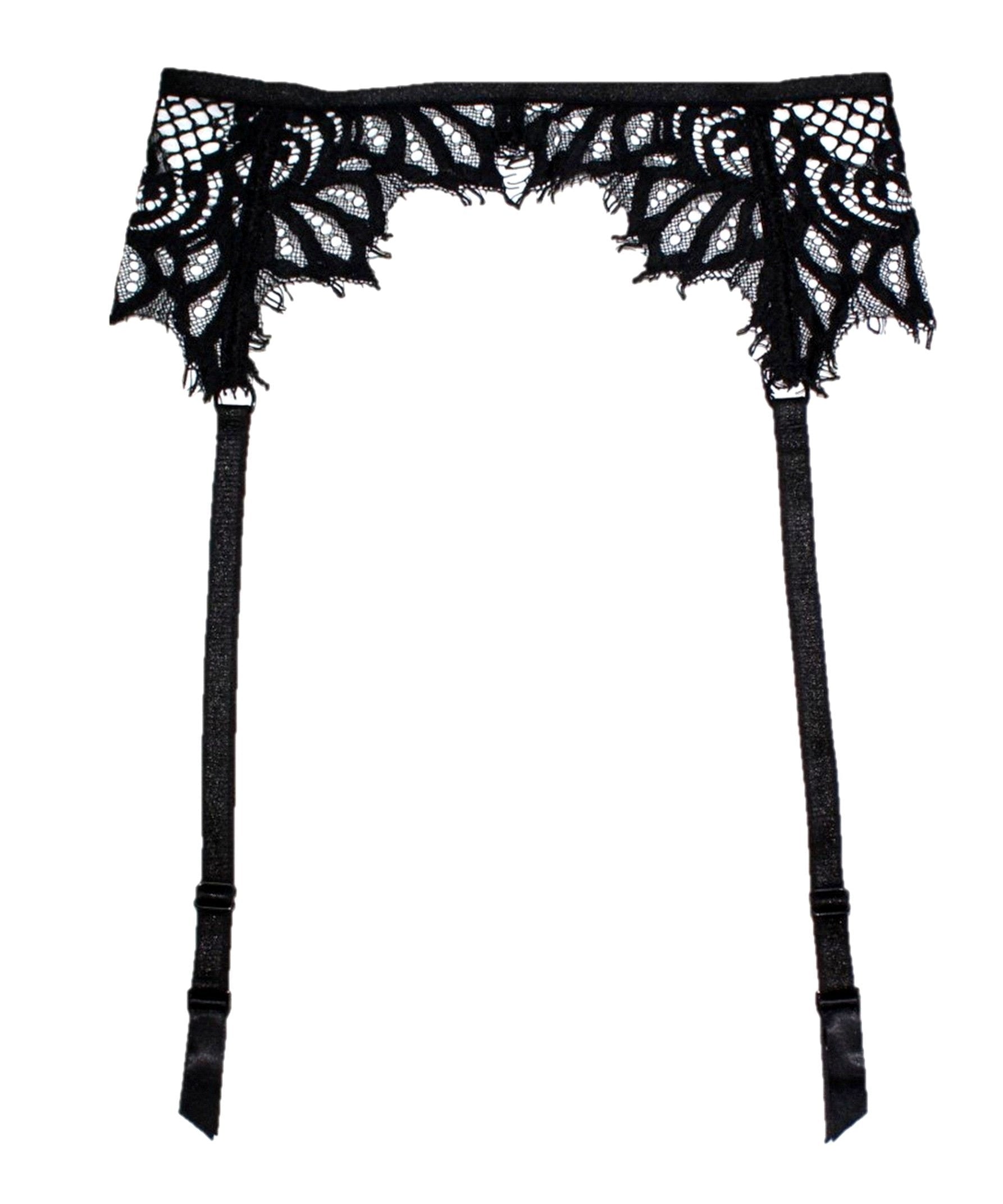 God Save Queens Valentina Lace Suspender Belt Black | Luxury Lingerie