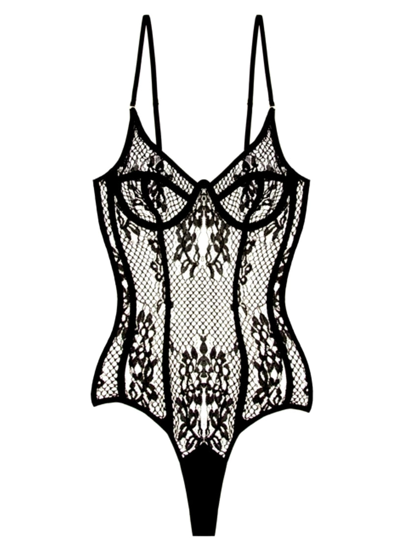 God Save Queens Valentina Lace Bodysuit Black | Luxury Lingerie