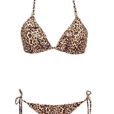 Leopard Triangle Top & String tie bottoms