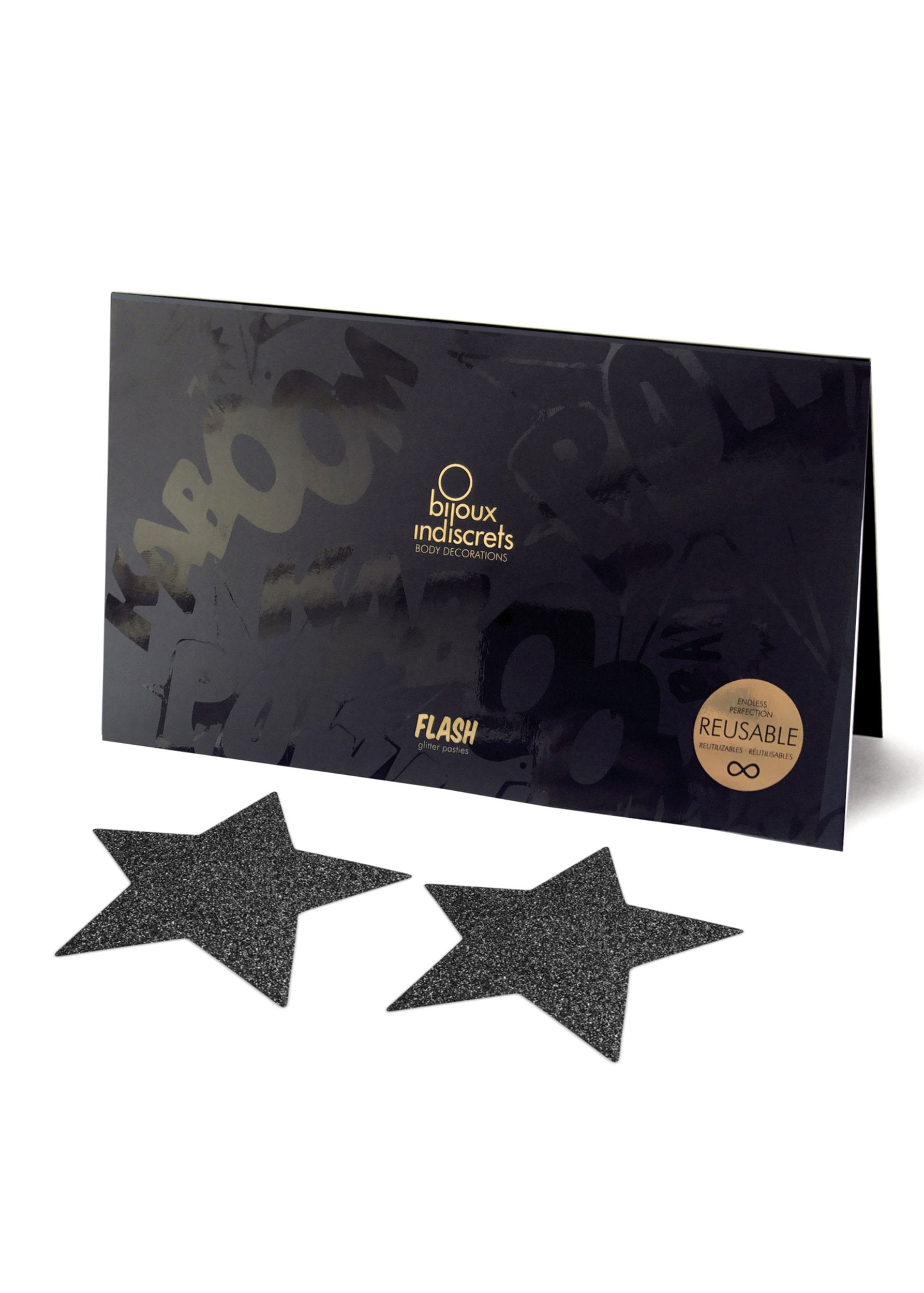 Flash Star Glitter Nipple Reusable Covers-Accessories-Bijoux Indiscrets-AvecAmourLingerie