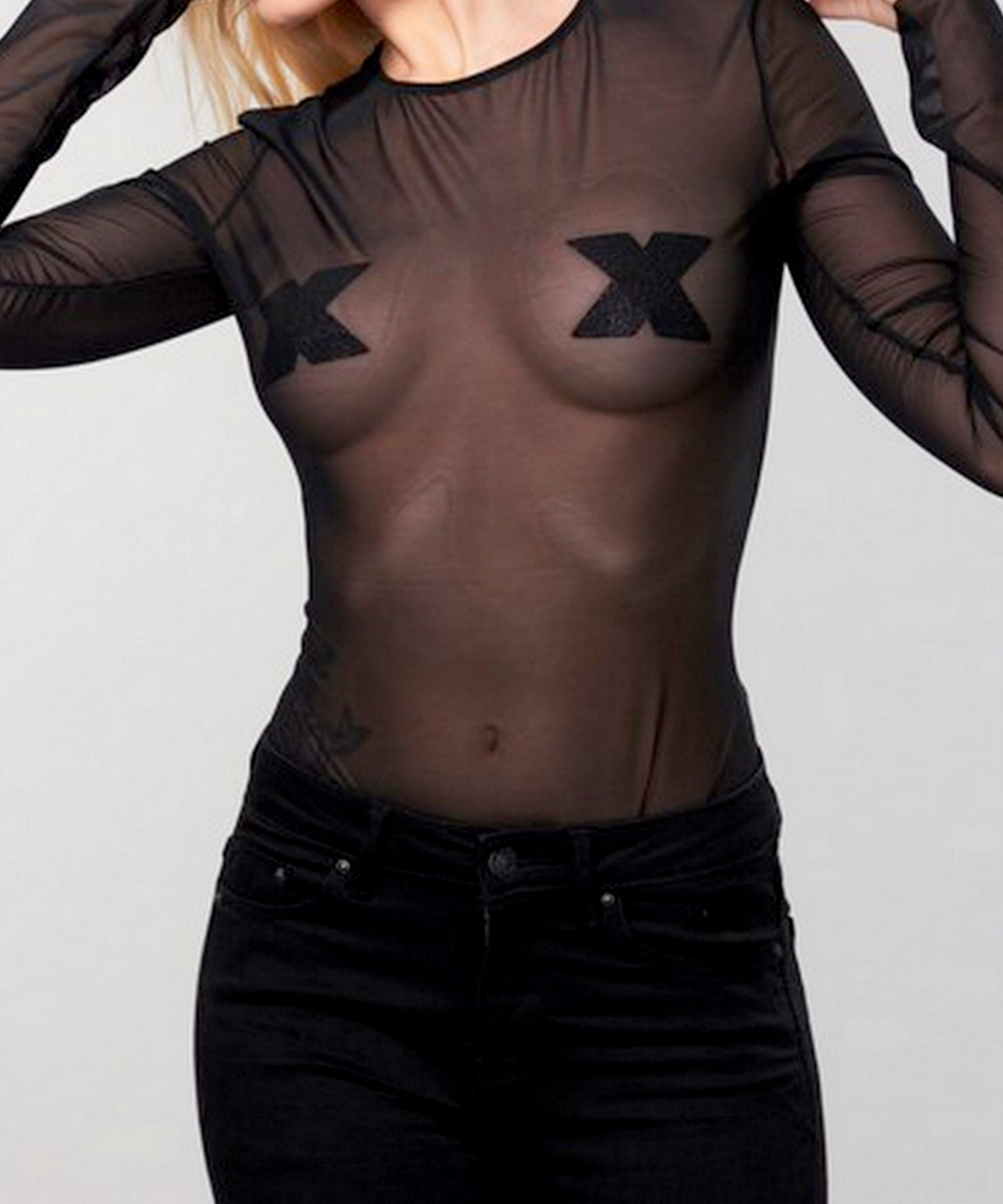Flash Cross Glitter Nipple Reusable Covers-Accessories-Bijoux Indiscrets-AvecAmourLingerie