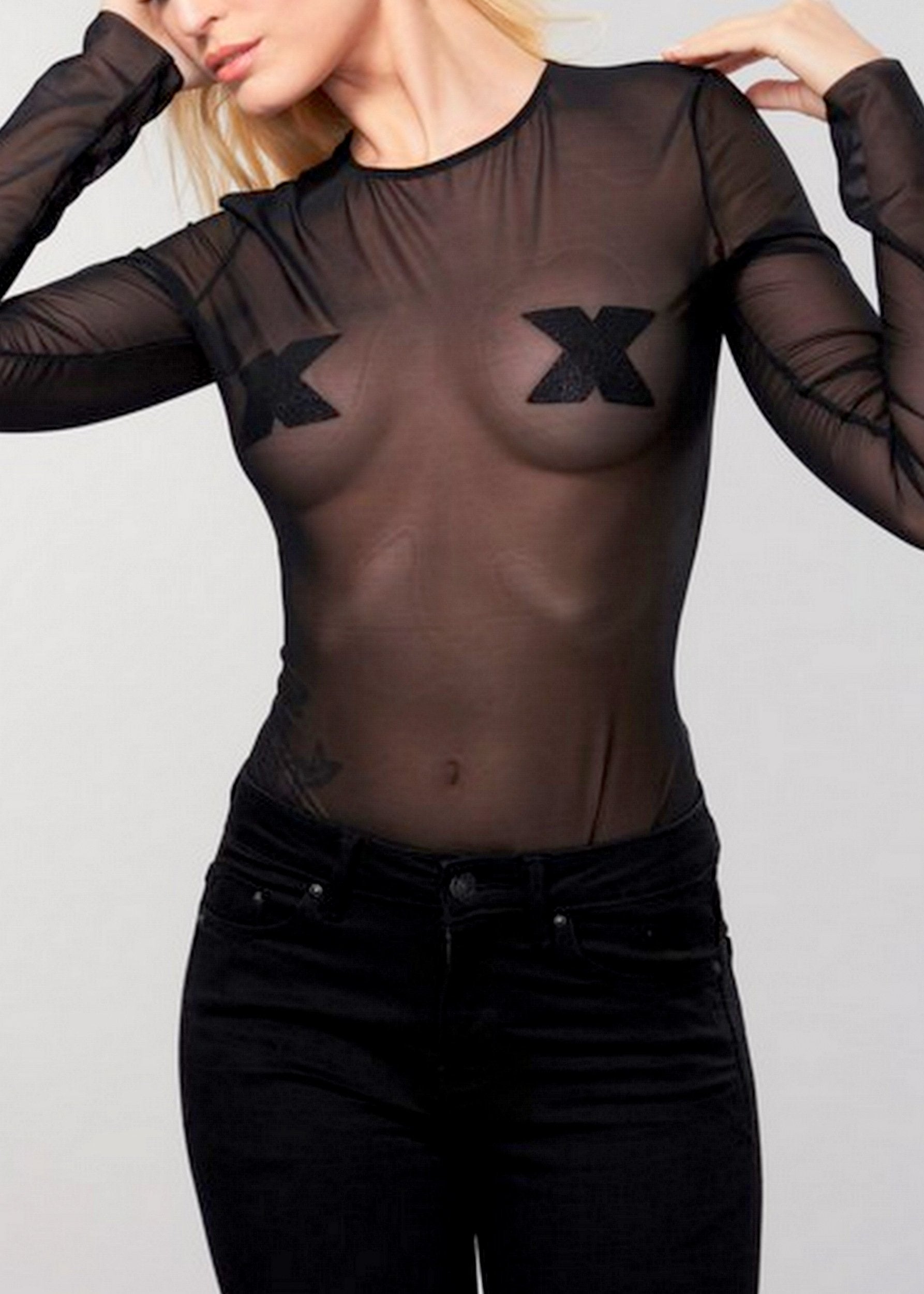 Flash Cross Glitter Nipple Reusable Covers-Accessories-Bijoux Indiscrets-AvecAmourLingerie