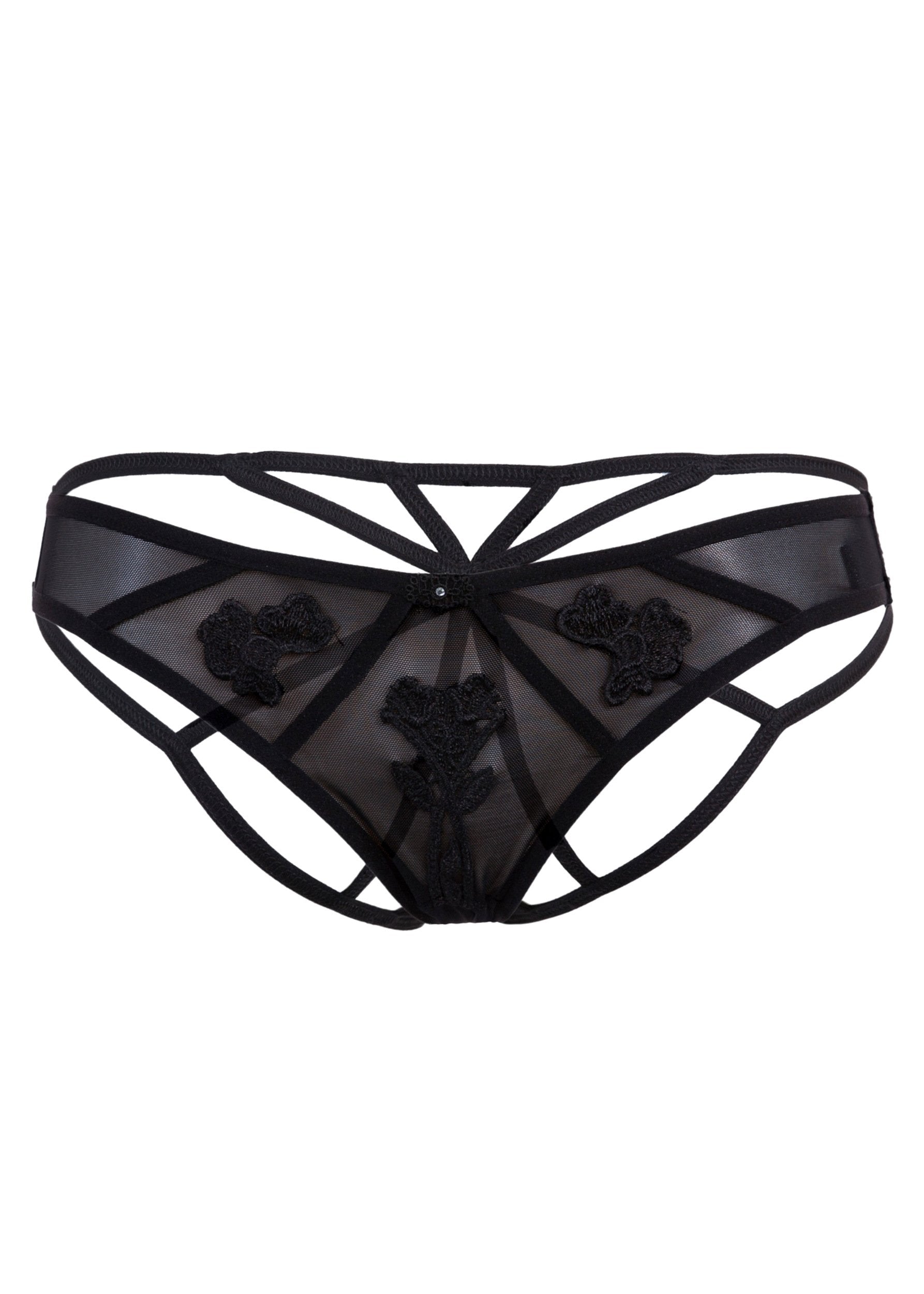 Bluebella Nova Black Open Panties - Crotchless Lingerie, Sexy Lingerie