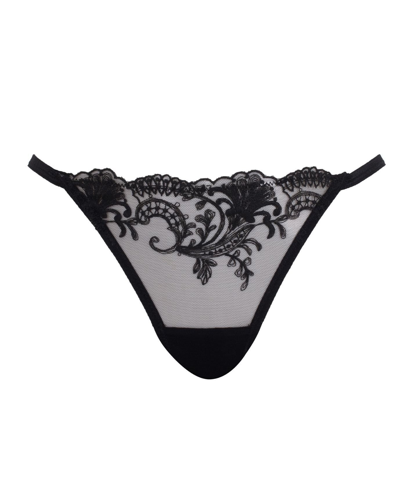 Bluebella Marseille Black Embroidery Thong | Sexy Lingerie