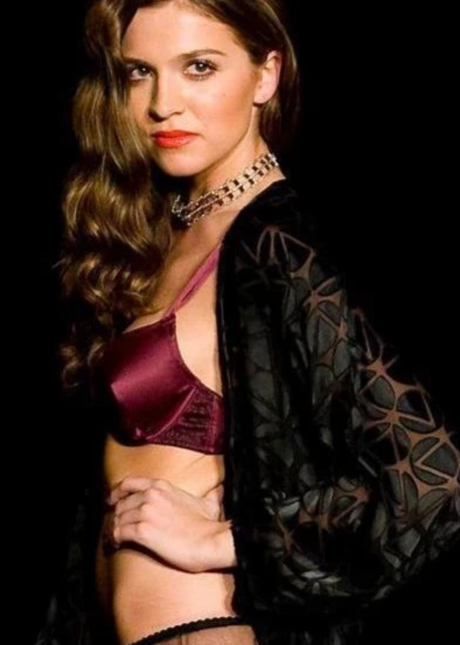 Natalie Begg Underwire Bra Plum 100% Silk