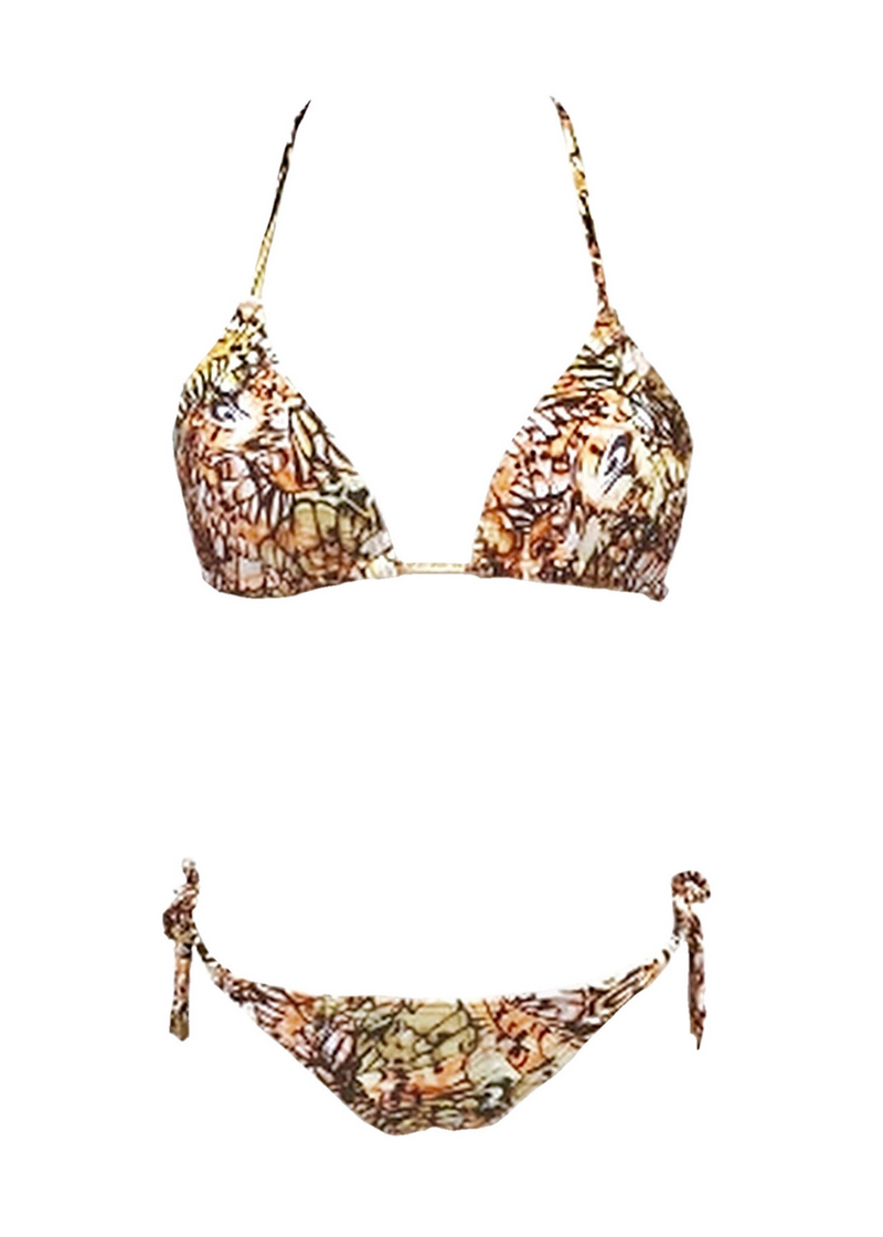 Hula Triangle Top & String Tie bottoms (Brown)
