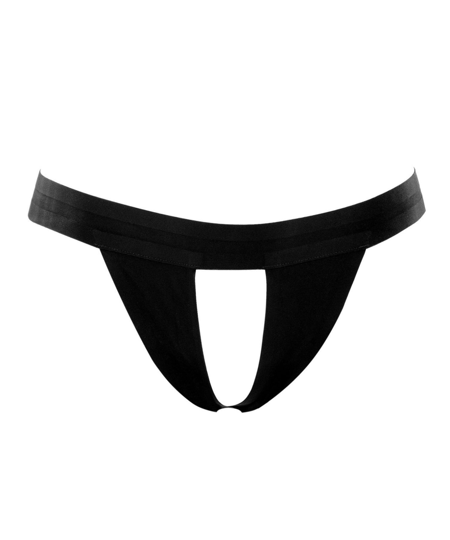 Maison Close Tapage Nocturne Open Thong (Black) - Crotchless Underwear | Avec Amour Sexy Lingerie