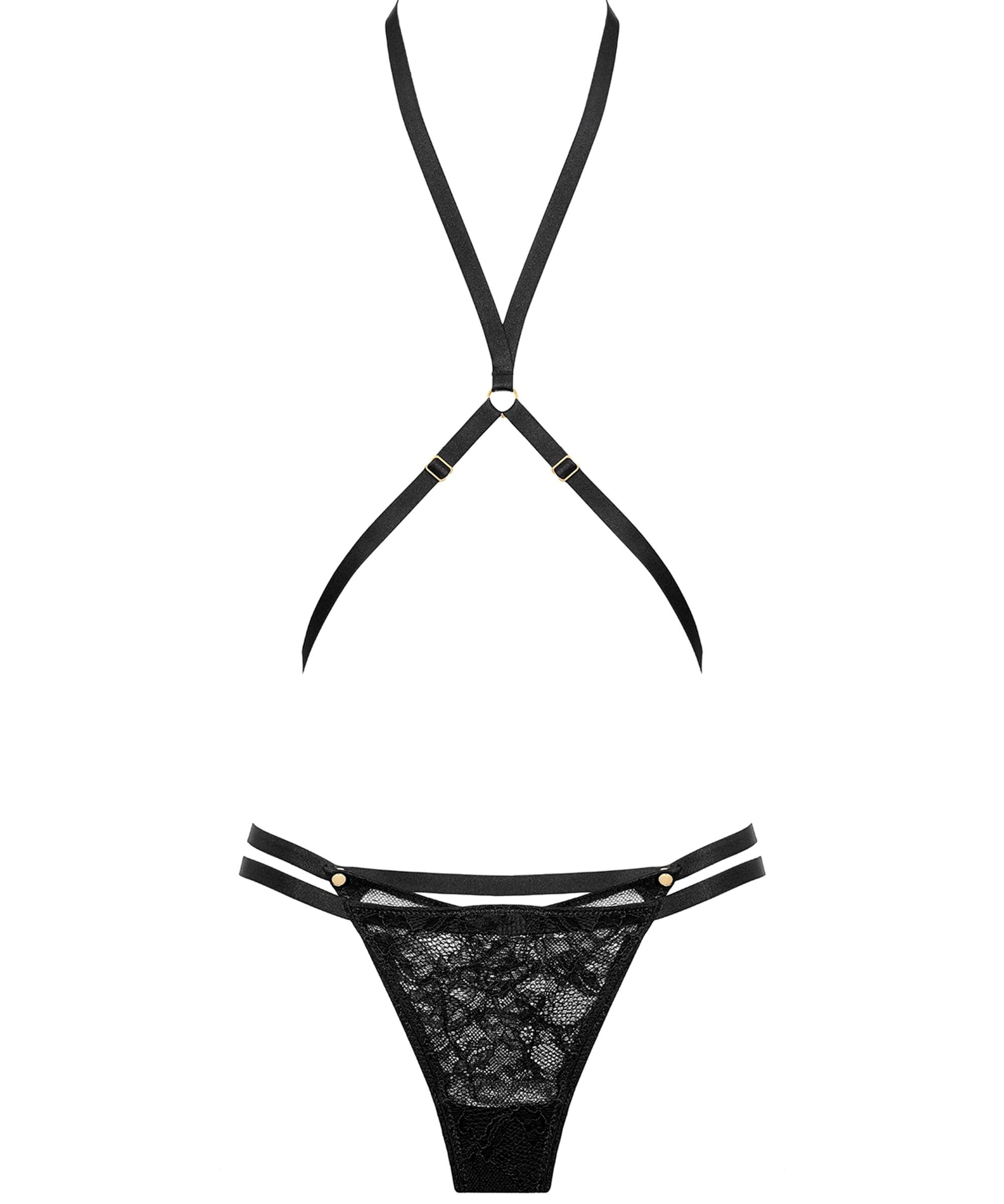 Maison Close Jeux Magnetiques Thong with Harness - Avec Amour Lingerie Boutique