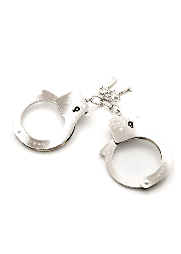 You Are Mine Metal Handcuffs-Accessories-Fifty Shades of Grey-AvecAmourLingerie