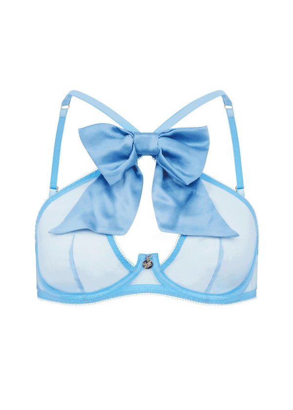 Agent Provocateur Oriana High Neck Underwired Bra (Baby Blue) | Avec Amour Luxury Lingerie