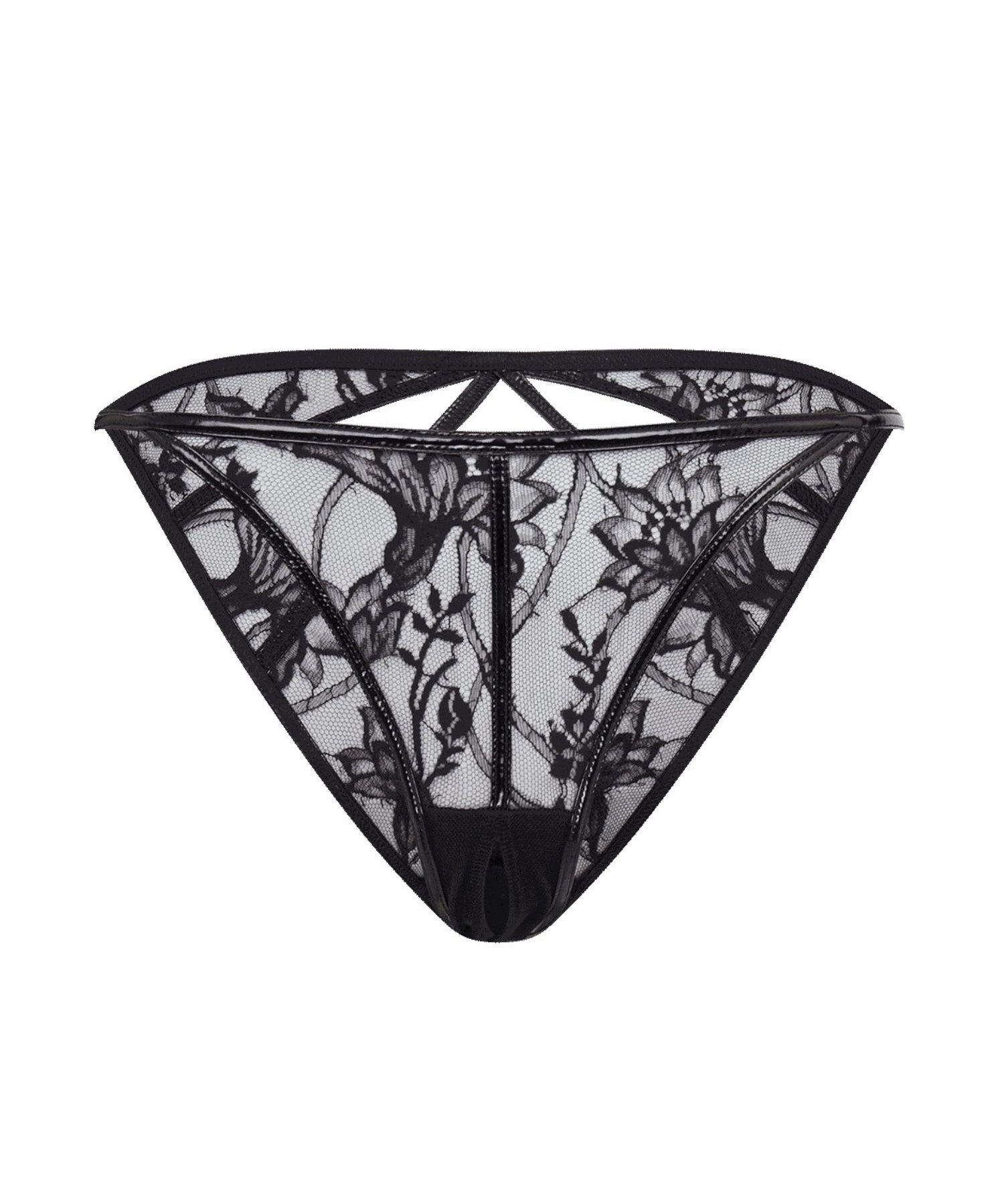 Agent Provocateur Alyss Ouvert Knicker (Black) | Avec Amour Luxury Lingerie