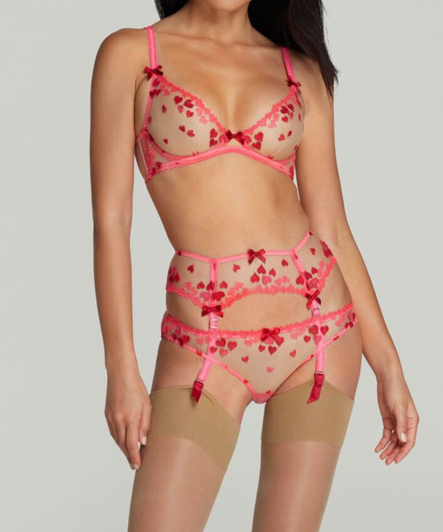 Agent Provocateur Cupid Suspender (Pink) | Avec Amour Luxury Lingerie