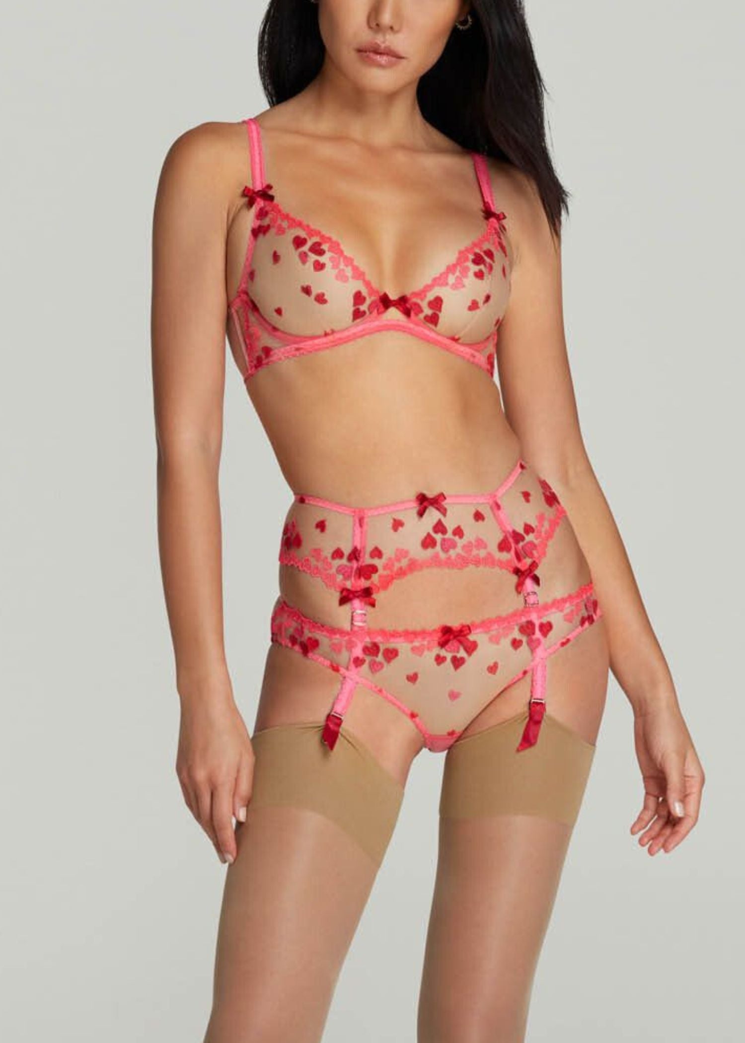 Agent Provocateur Cupid Suspender (Pink) | Avec Amour Luxury Lingerie