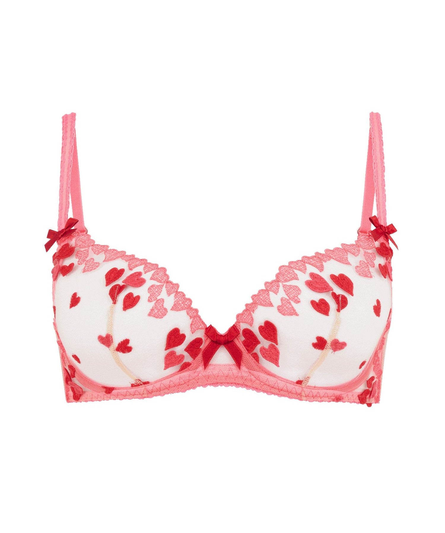 Agent Provocateur Cupid Underwired Plunge Bra (Pink) | Avec Amour Luxury Lingerie