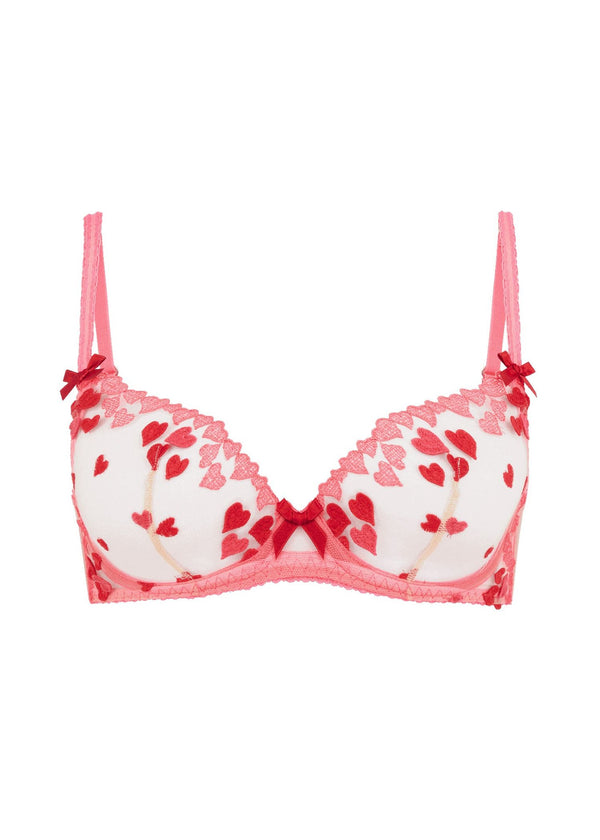 Agent Provocateur Cupid Underwired Plunge Bra (Pink) | Avec Amour Luxury Lingerie