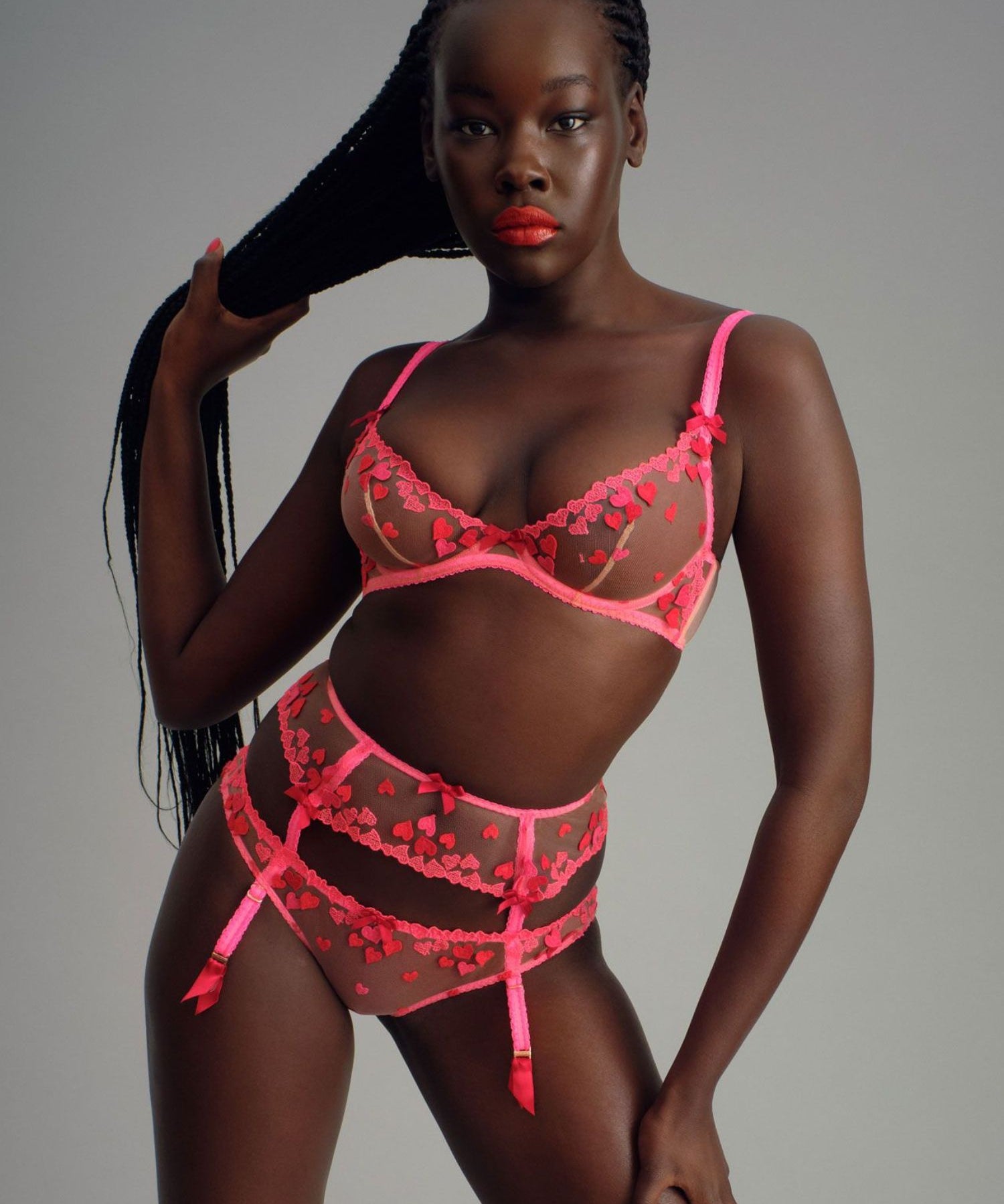 Agent Provocateur Cupid Underwired Plunge Bra (Pink) | Avec Amour Luxury Lingerie