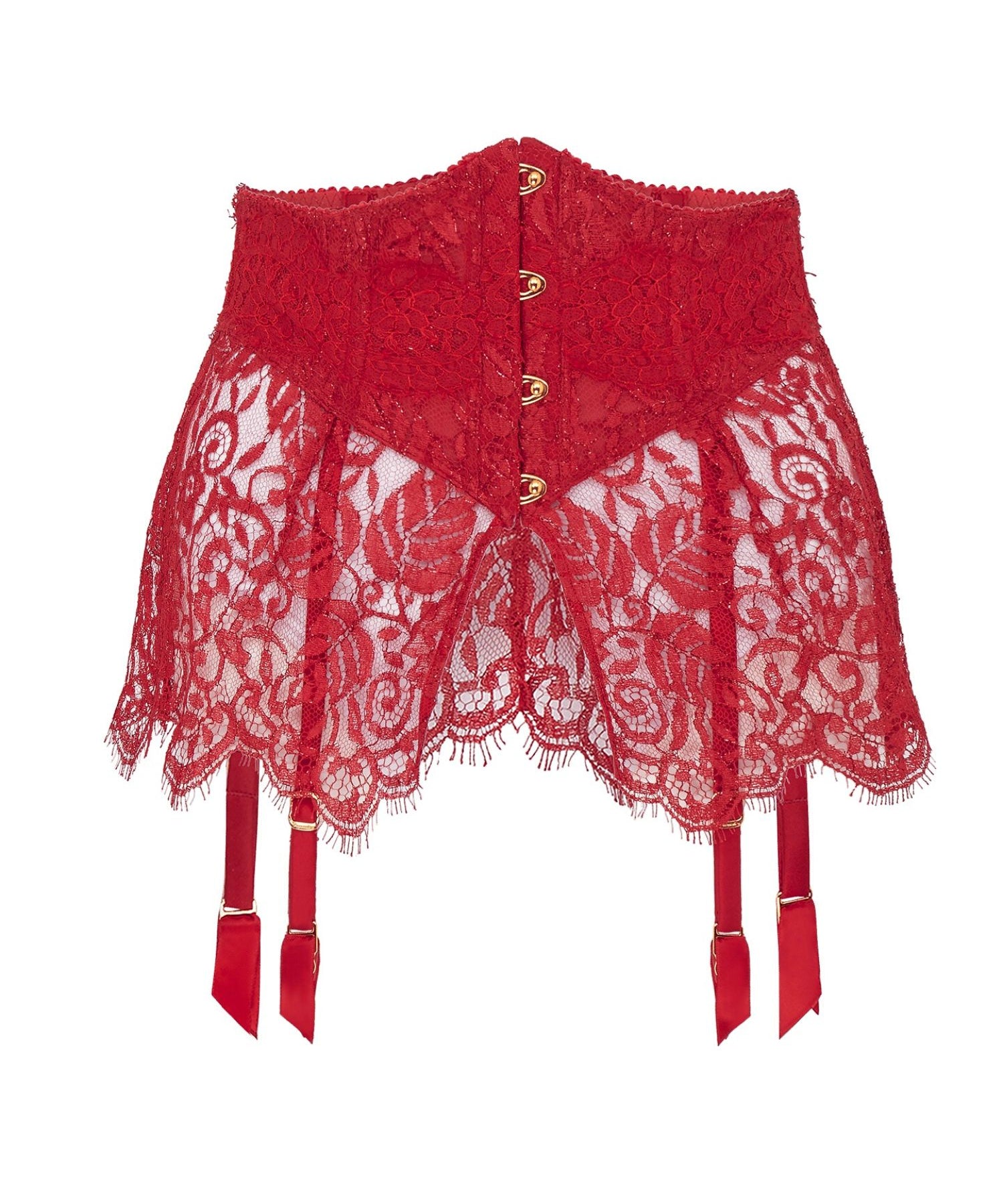 Agent Provocateur Kateryna Waspie Suspender (Red) - Valentine's Day Lingerie | Avec Amour Luxury Lingerie