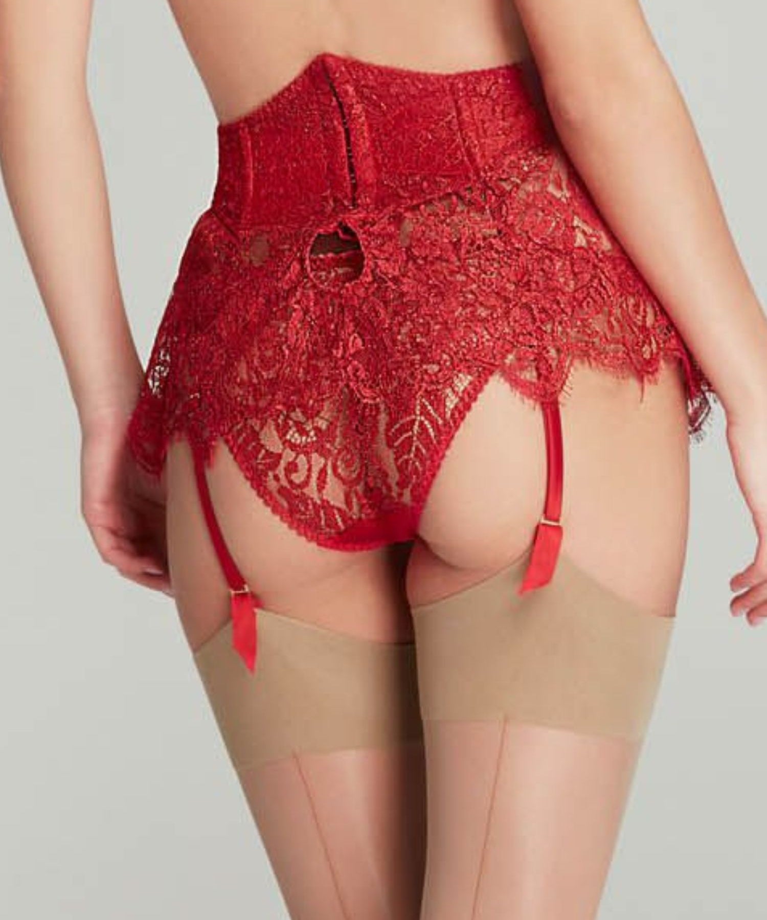 Agent Provocateur Kateryna Waspie Suspender (Red) - Valentine's Day Lingerie | Avec Amour Luxury Lingerie