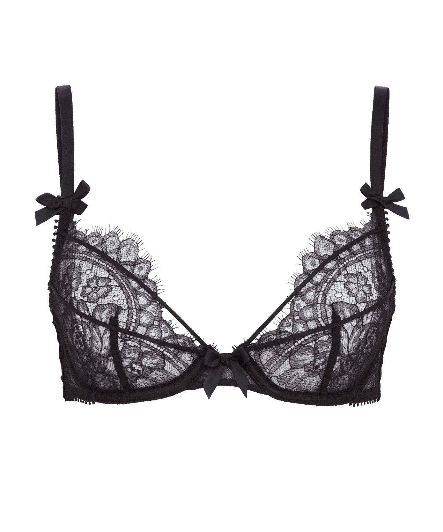 Agent Provocateur Kiya Plunge Bra (Black) | Avec Amour Luxury Lingerie