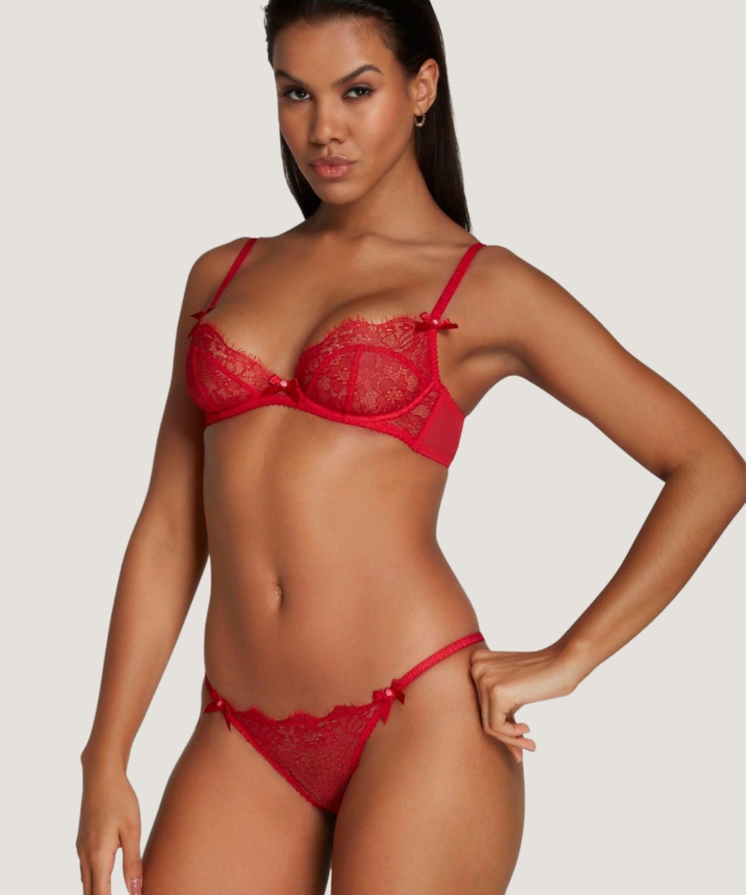 Agent Provocateur Lorna Lace Knicker Brief (Red) | Avec Amour Luxury Lingerie