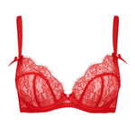 Agent Provocateur Lorna Lace Underwired Plunge Bra (Red) | Avec Amour Luxury Lingerie