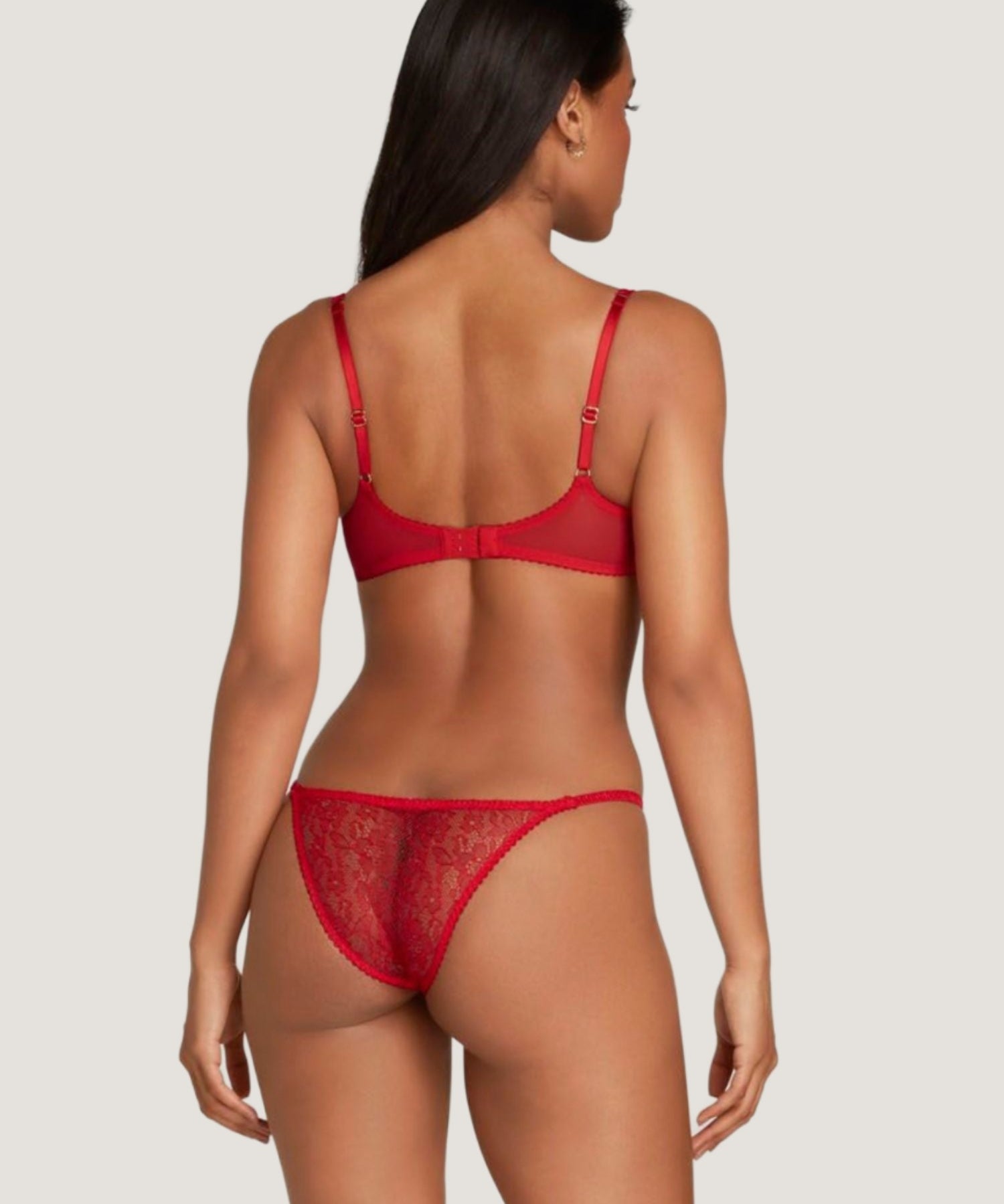 Agent Provocateur Lorna Lace Underwired Plunge Bra (Red) | Avec Amour Luxury Lingerie