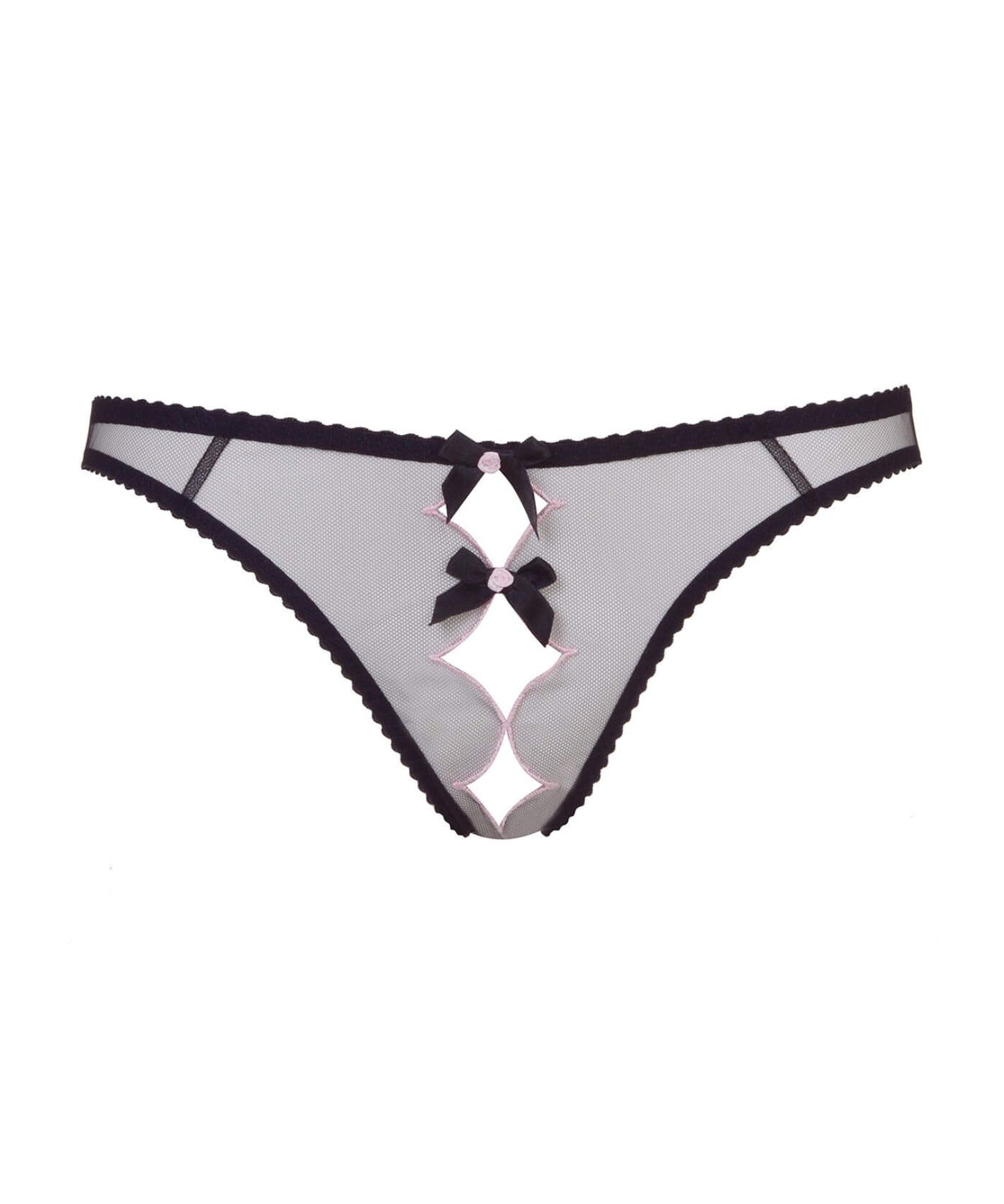 Agent Provocateur Lorna (Black/Pink) Ouvert Brief - Luxury Lingerie | Avec Amour Sexy Lingerie