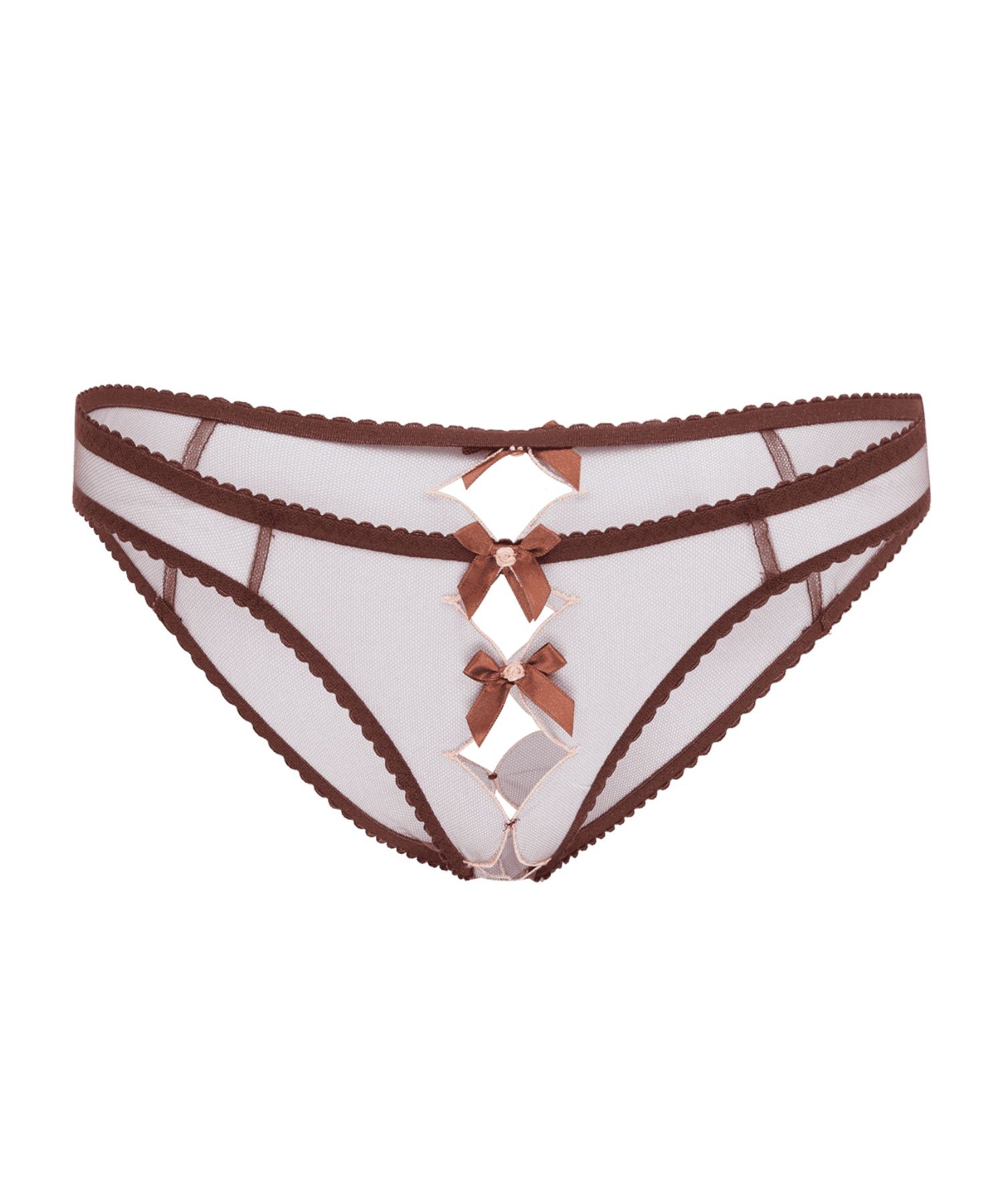 Agent Provocateur Lorna Ouvert Brief (Chestnut / Peach) | Avec Amour Sexy Lingerie