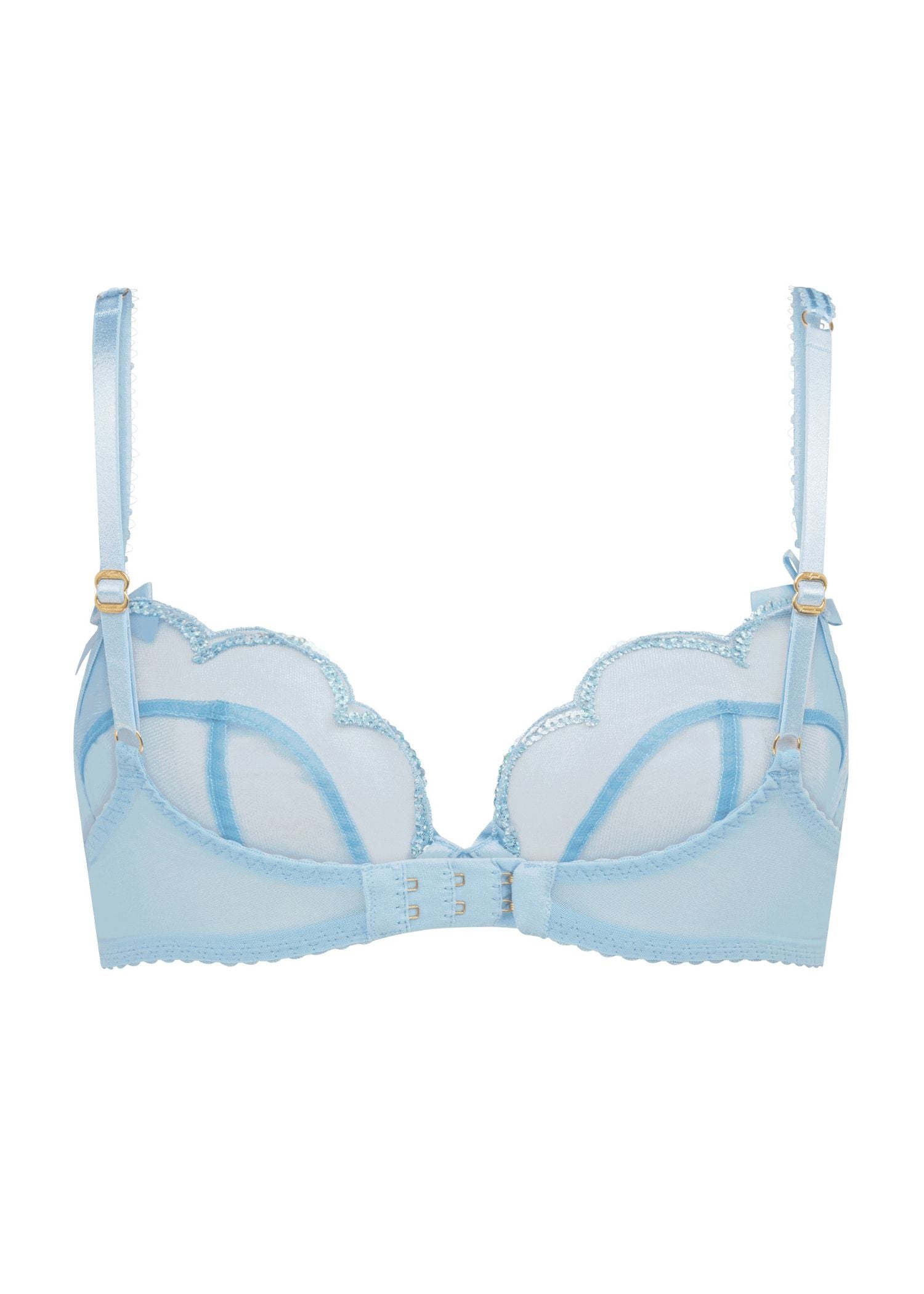 Agent Provocateur Lorna Party Underwired Plunge Bra (Baby Blue) | Avec Amour Luxury Lingerie